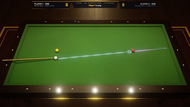 The table as a game of Carom starts, with the scoreboard
