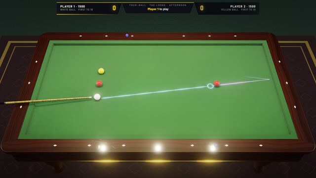 The table as a game of Four-ball starts, with the scoreboard