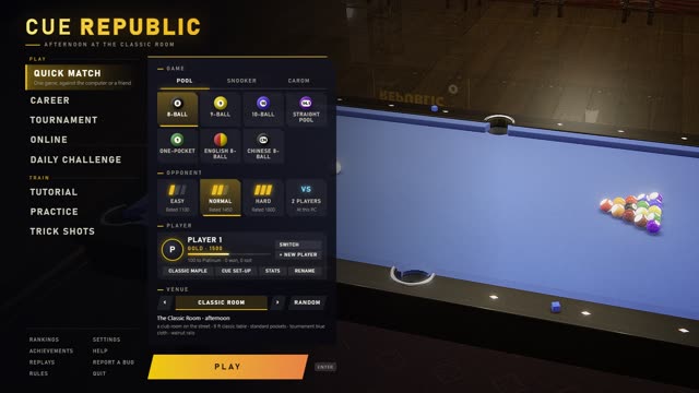 The main menu